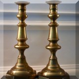 D043. Brass candlesticks. 10”h - $28